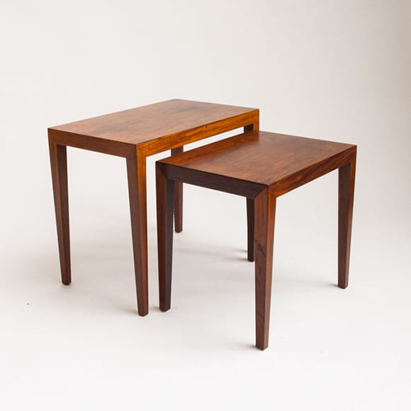 Pair of Brazilian rosewood nesting tables 